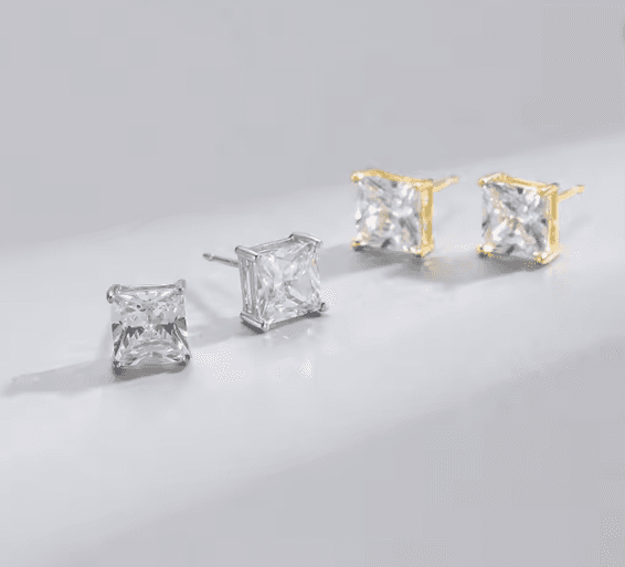 Flex Square Stud Earrings 925 Sterling Silver - Image 3