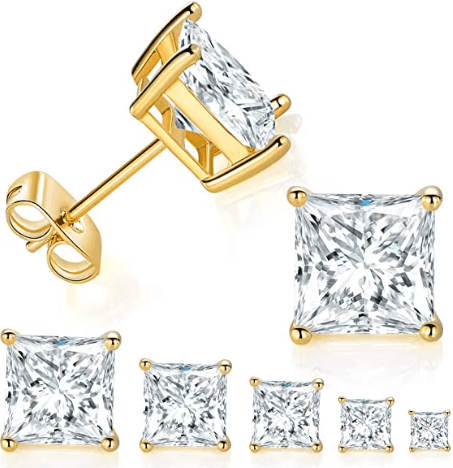 Flex Square Stud Earrings 925 Sterling Silver